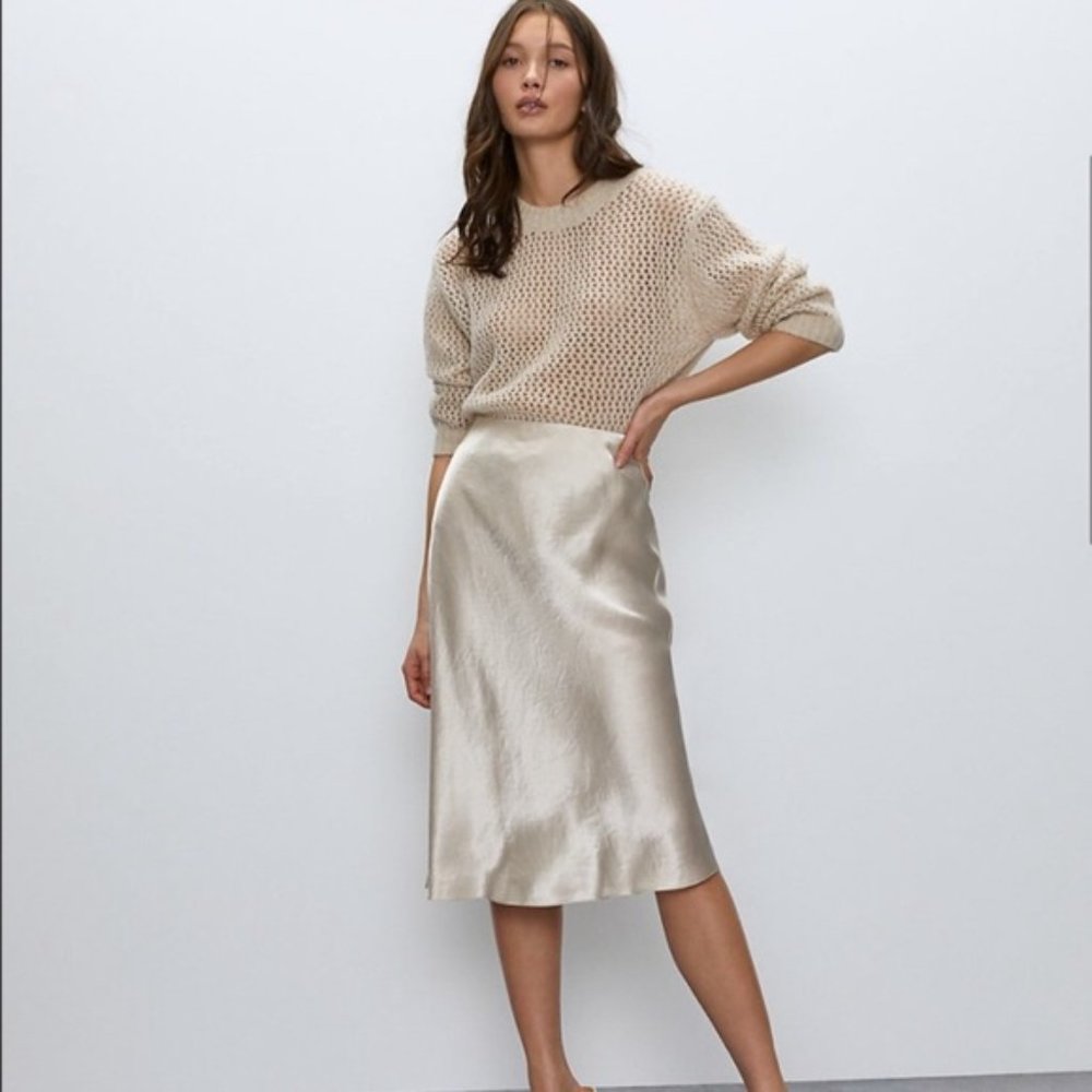 Babaton Slip Midi Satin Skirt